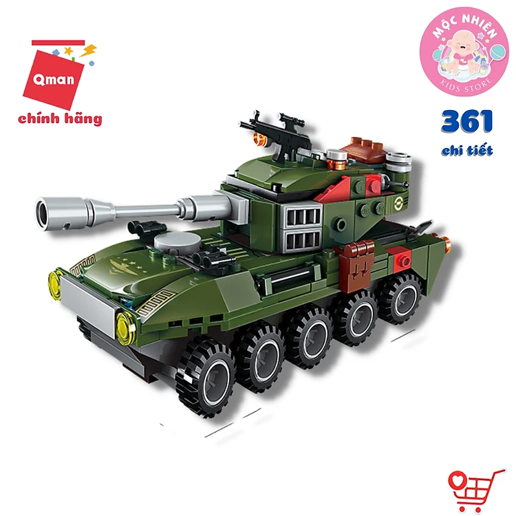 Đồ chơi lắp ráp xếp hình kiểu lego Qman 1803 - Chiến xa xe tăng lội nước (361 mảnh ghép)